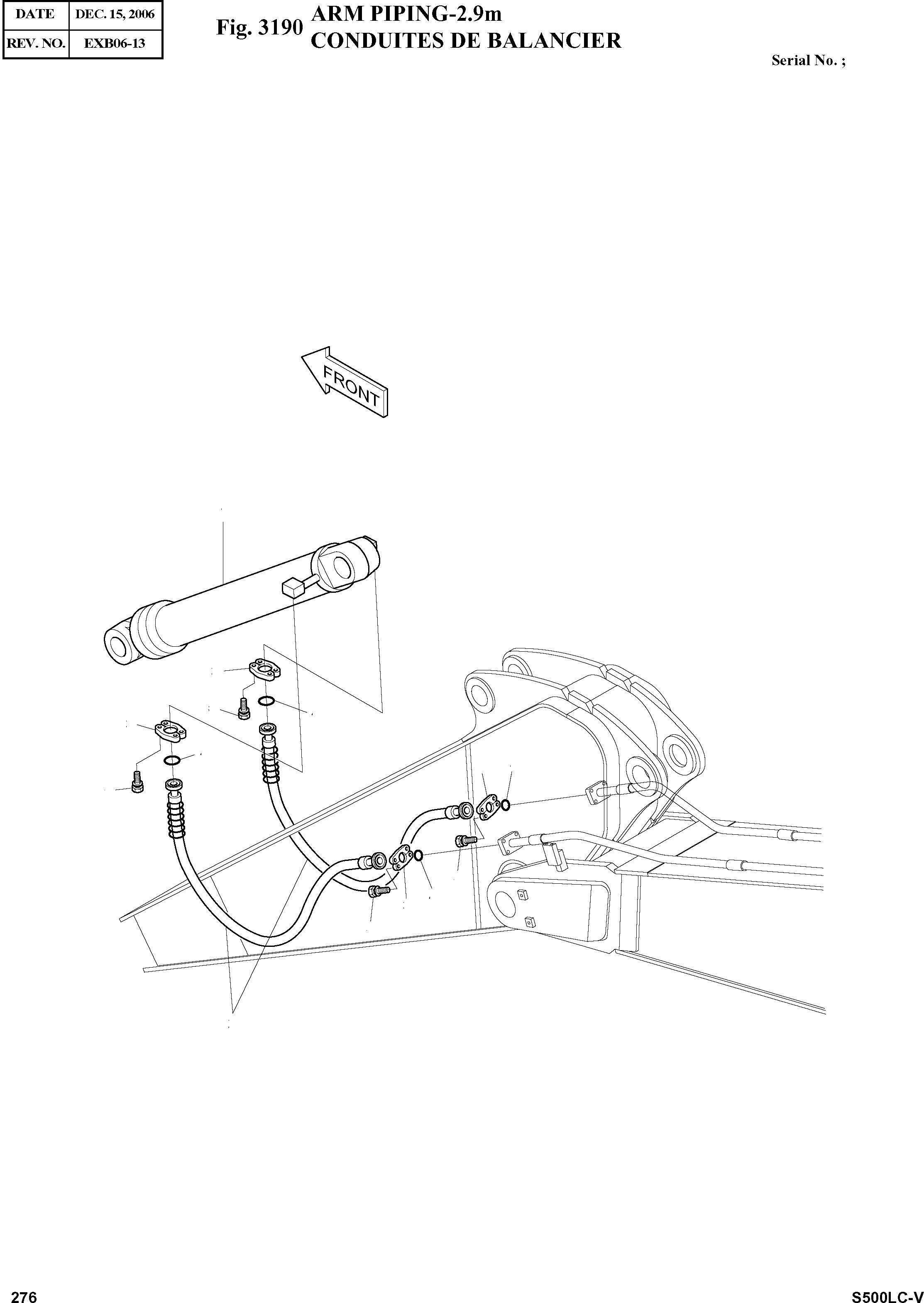 Other: DOOSAN-DAEWOO / SOLAR 500LC-V(S500LC-V) / ARM PIPING-2.9m(3190 : 3190)