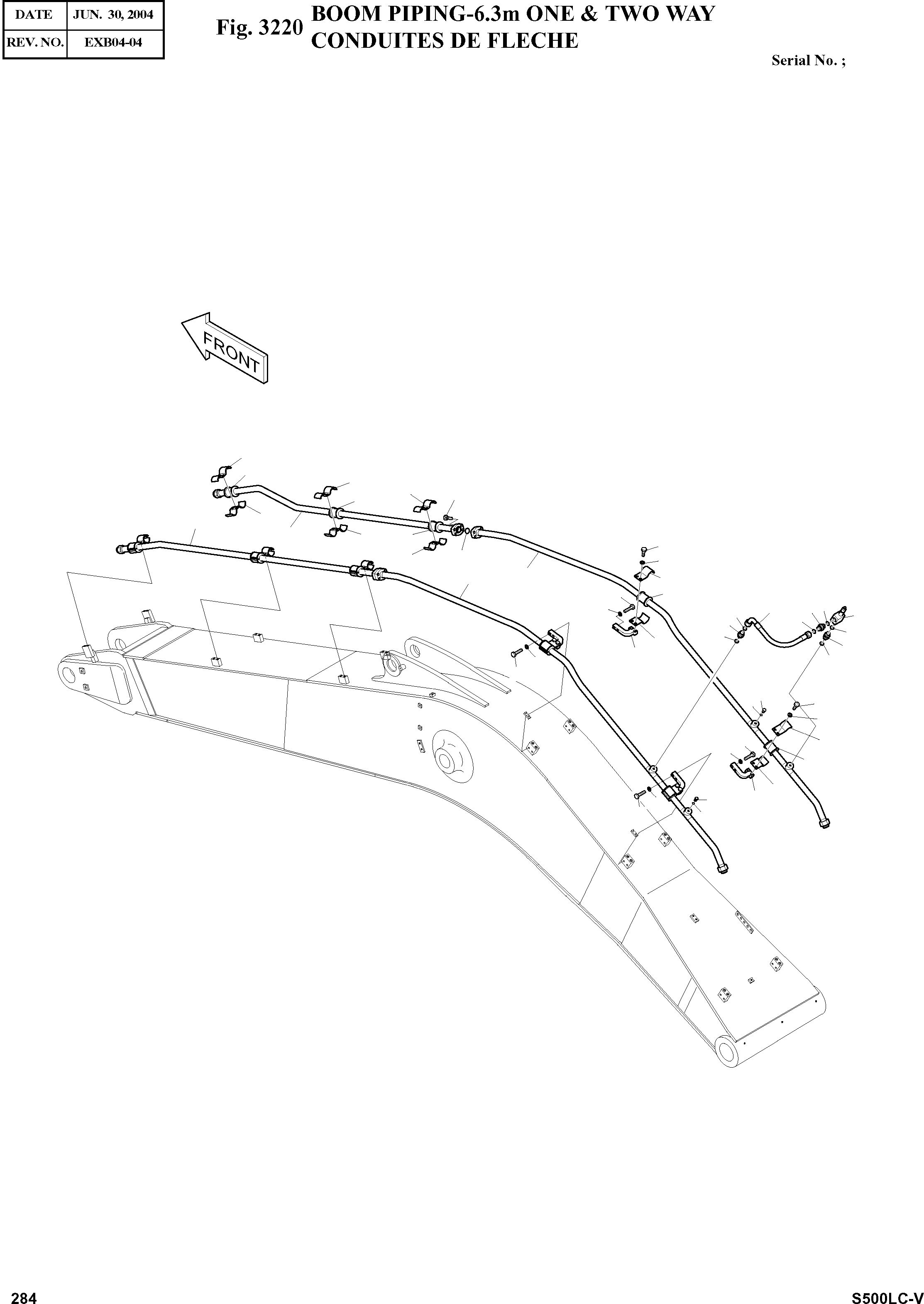 Other: DOOSAN-DAEWOO / SOLAR 500LC-V(S500LC-V) / BOOM PIPING-6.3m ONE & TWO WAY(3220 : 3220)