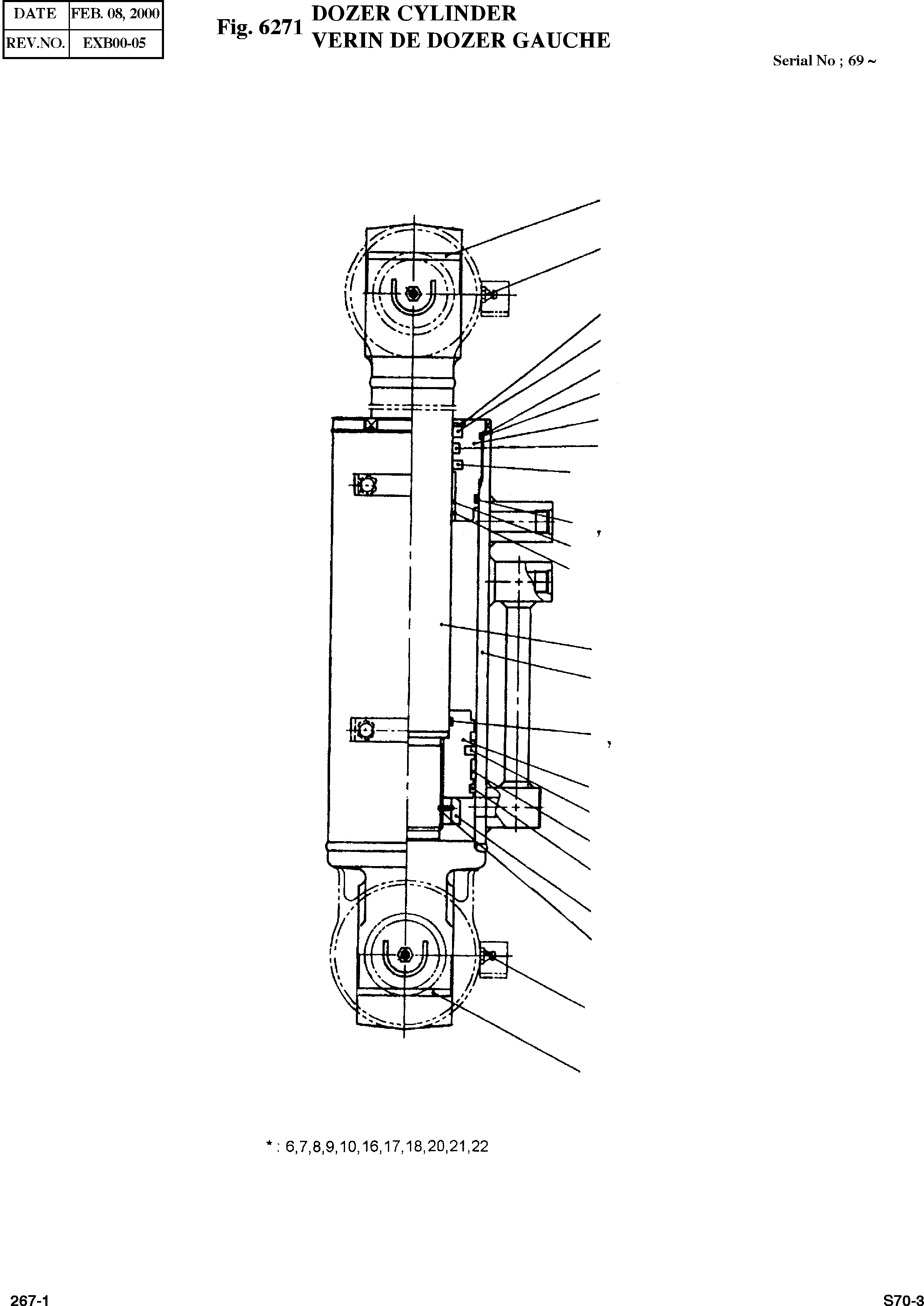 Other: DOOSAN-DAEWOO / SOLAR 70-III(S70-III) / DOZER CYLINDER(6271 : 6271)