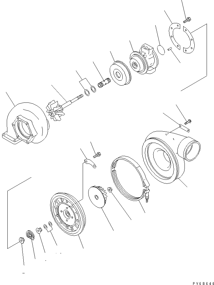 Engines Komatsu / SA6D140E-3 S/N .-UP(SA6D140E) / TURBOCHARGER (KTR110L-3H4E) (INNER PARTS)(030100 : A1530-B4F8)