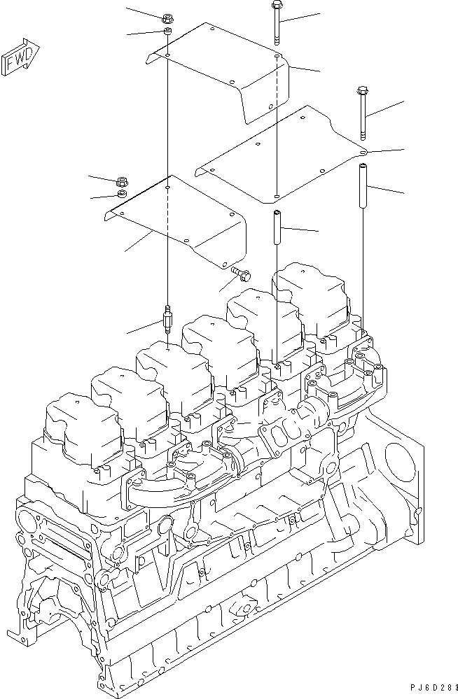 Engines Komatsu / SA6D140E-3 S/N .-UP(SA6D140E) / HEAT SHIELD(030110 : A1570-A4C6)