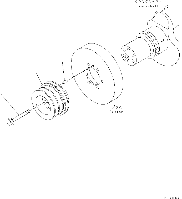 Engines Komatsu / SA6D140E-3 S/N .-UP(SA6D140E) / CRANK PULLEY(030270 : A2370-A4E3)
