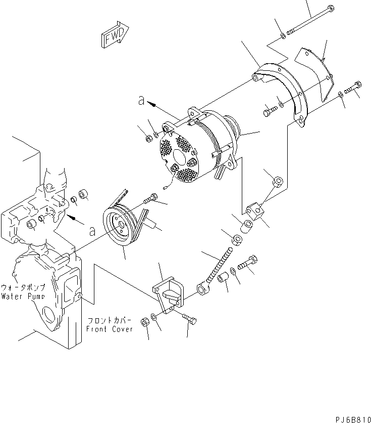 Engines Komatsu / SA6D140E-3 S/N .-UP(SA6D140E) / ALTERNATOR MOUNTING (50A)(030520 : A6010-A4G6)