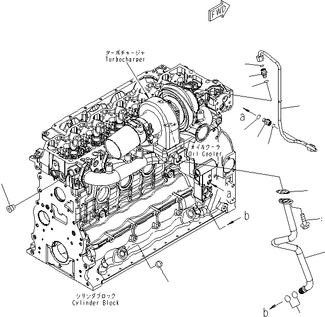 Engines Komatsu / SAA6D107E-1B-W S/N 30919040-UP(SAA107B1) / TURBOCHARGER OIL PIPING(030110 : A153T-01D1)