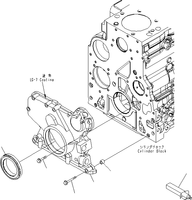 Engines Komatsu / SAA6D107E-1B-W S/N 30919040-UP(SAA107B1) / FRONT GEAR COVER(030200 : A204W-01A0)