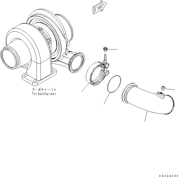 Engines Komatsu / SAA6D107E-1C S/N .-UP(SAA6D01E) / AIR TRANSFER CONNECTION(030070 : A1205-A2A2)