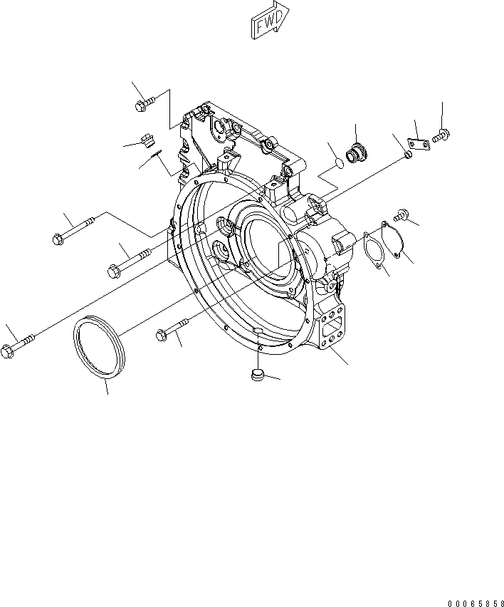 Engines Komatsu / SAA6D107E-1C S/N .-UP(SAA6D01E) / FLYWHEEL HOUSING(030550 : A8106-A2A7)