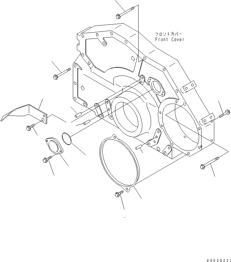Komatsu parts book diagram for SAA6D125E-3K S/N .-UP: FRONT COVER ACCESSORY