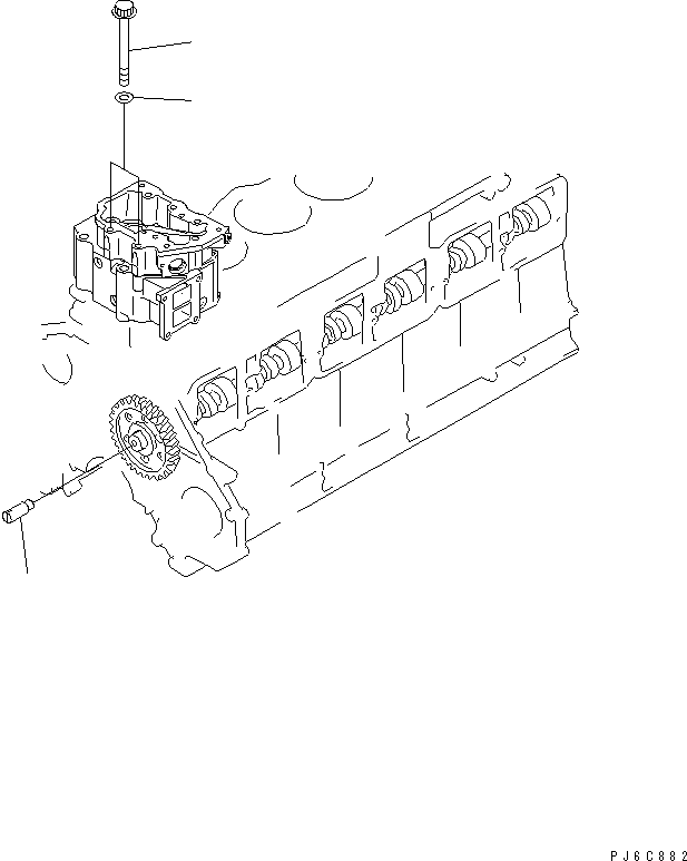 Komatsu parts book diagram for SAA6D125E-3K S/N .-UP: TACHOMETER DRIVE