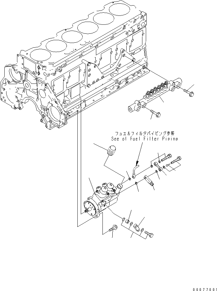 Komatsu parts book diagram for SAA6D125E-3K S/N .-UP: FUEL SUPPLY PUMP AND COMMON RAIL