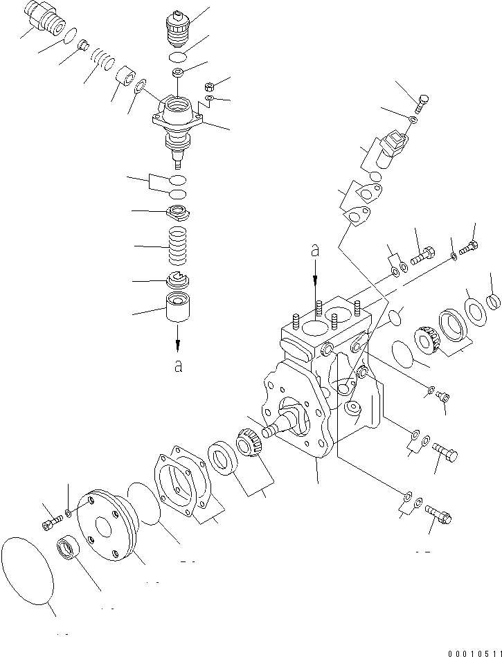 Komatsu parts book diagram for SAA6D125E-3K S/N .-UP: FUEL SUPPLY PUMP (1/2) (PUMP) (INNER PARTS)