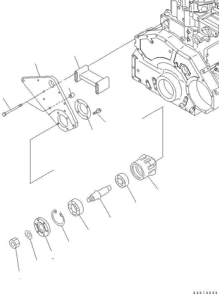 Komatsu parts book diagram for SAA6D125E-3K S/N .-UP: FAN DRIVE