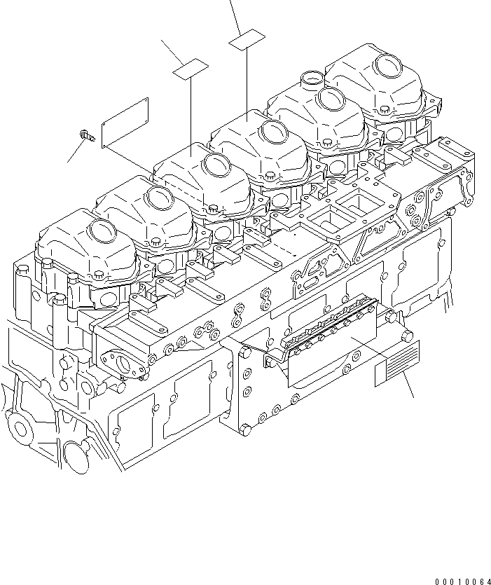 Komatsu parts book diagram for SAA6D125E-3K S/N .-UP: NAME PLATE AND CAUTION