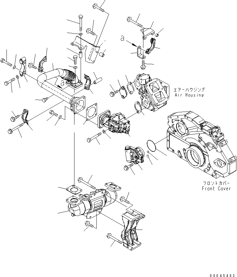 Engines Komatsu / SAA6D125E-5D S/N 560001-UP(SAA6D05E) / EXHAUST GAS RECIRCULATION (1/3) (EGR VALVE AND COOLER MOUNTING) (REGULATION OF EPA 3RD AND EU 3RD)(#560347-566005)(030090 : A1550-A3A1Z)