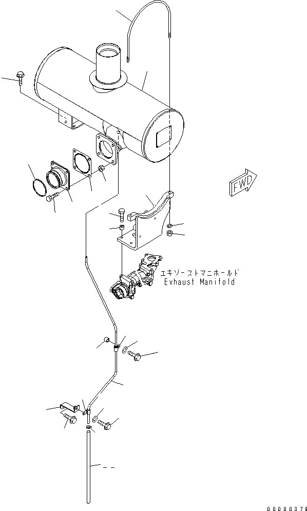 Engines Komatsu / SAA6D125E-5D S/N 560001-UP(SAA6D05E) / EXHAUST GAS RECIRCULATION (3/3) (EGR VALVE LUBRICATING OIL PIPING)(REGULATION OF EPA 3RD)(#566006-)(030140 : A1550-C3B4K)