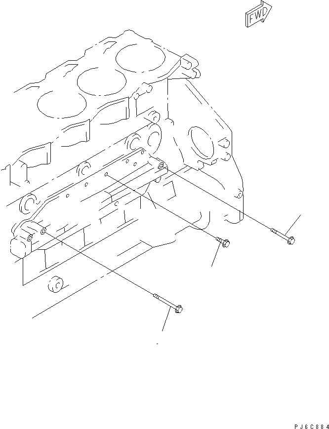 Engines Komatsu / SAA6D125E-5D S/N 560001-UP(SAA6D05E) / OIL COOLER MOUNTING PARTS(030430 : A3311-A3B3)