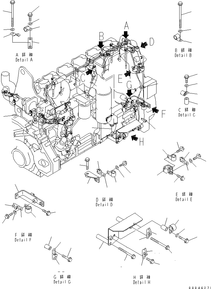 Engines Komatsu / SAA6D125E-5D S/N 560001-UP(SAA6D05E) / ELECTRICAL WIRING (1/2) (ENGINE HARNESS)(#560347-)(030690 : A6810-A3J1)