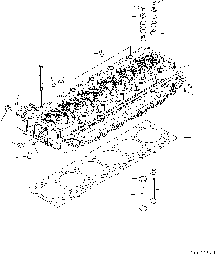 Komatsu parts book diagram for SAA6D107E-1BA S/N .-UP: CYLINDER HEAD