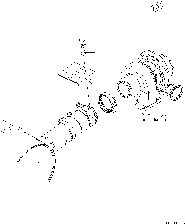 Komatsu parts book diagram for SAA6D107E-1BA S/N .-UP: HEAT SHIELD