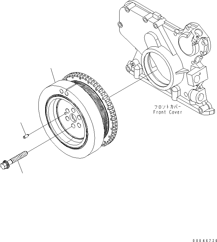 Komatsu parts book diagram for SAA6D107E-1BA S/N .-UP: VIBRATION DAMPER