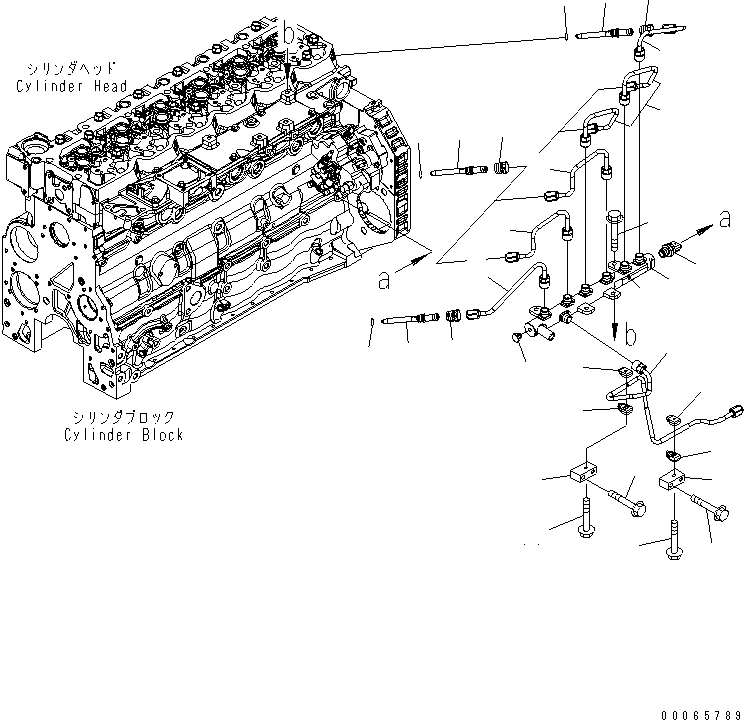 Komatsu parts book diagram for SAA6D107E-1BA S/N .-UP: FUEL INJECTION PIPING