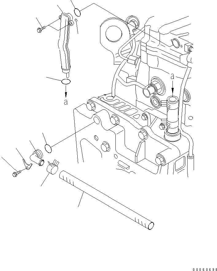 Komatsu parts book diagram for SAA6D107E-1KB-W S/N 30909615-UP: BREATHER AND HOSE