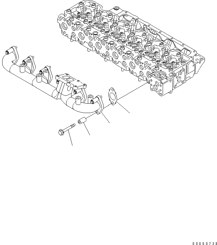Komatsu parts book diagram for SAA6D107E-1KB-W S/N 30909615-UP: EXHAUST MANIFOLD