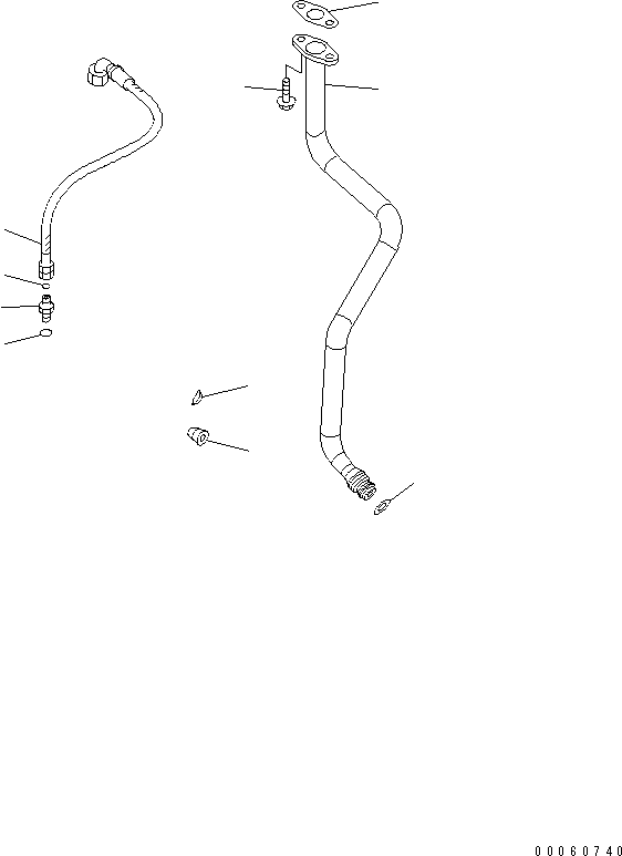 Komatsu parts book diagram for SAA6D107E-1KB-W S/N 30909615-UP: TURBOCHARGER OIL PIPING