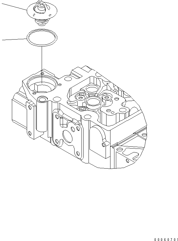Komatsu parts book diagram for SAA6D107E-1KB-W S/N 30909615-UP: THERMOSTAT