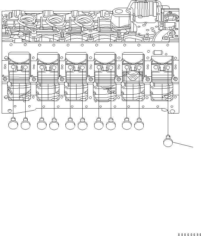 Komatsu parts book diagram for SAA6D107E-1KB-W S/N 30909615-UP: TAPPET