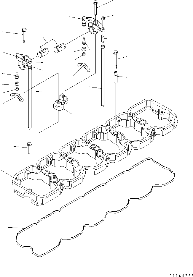 Komatsu parts book diagram for SAA6D107E-1KB-W S/N 30909615-UP: ROCKER ARM
