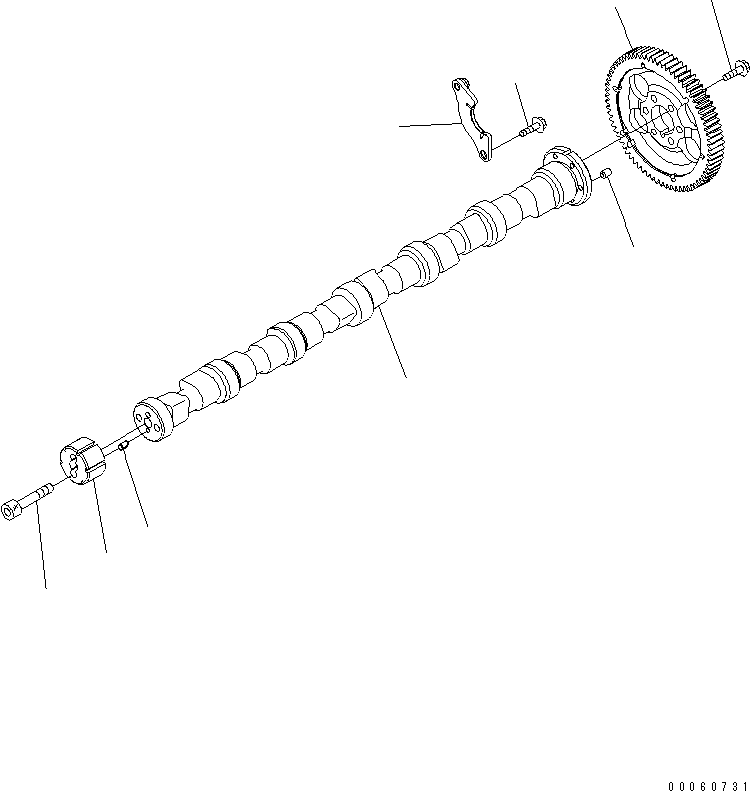 Komatsu parts book diagram for SAA6D107E-1KB-W S/N 30909615-UP: CAMSHAFT