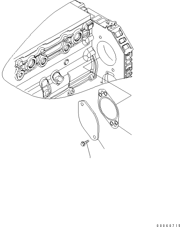 Komatsu parts book diagram for SAA6D107E-1KB-W S/N 30909615-UP: FRONT GEAR TRAIN COVER