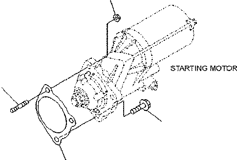 Komatsu parts book diagram for SAA6D107E-1KB-W S/N 30909615-UP: STARTING MOTOR MOUNTING