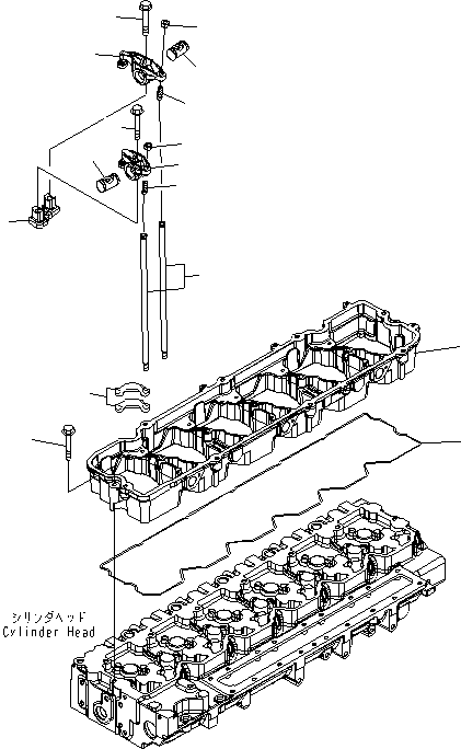 Komatsu parts book diagram for SAA6D114E-3 S/N .-UP: ROCKER LEVER