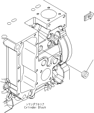 Komatsu parts book diagram for SAA6D114E-3 S/N .-UP: CYLINDER BLOCK (COOLANT HEATER PORT PLUG)
