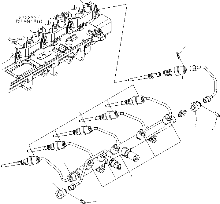 Komatsu parts book diagram for SAA6D114E-3 S/N .-UP: FUEL INJECTION CONNECTOR COVERS