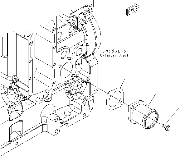 Komatsu parts book diagram for SAA6D114E-3 S/N .-UP: WATER INLET CONNECTION