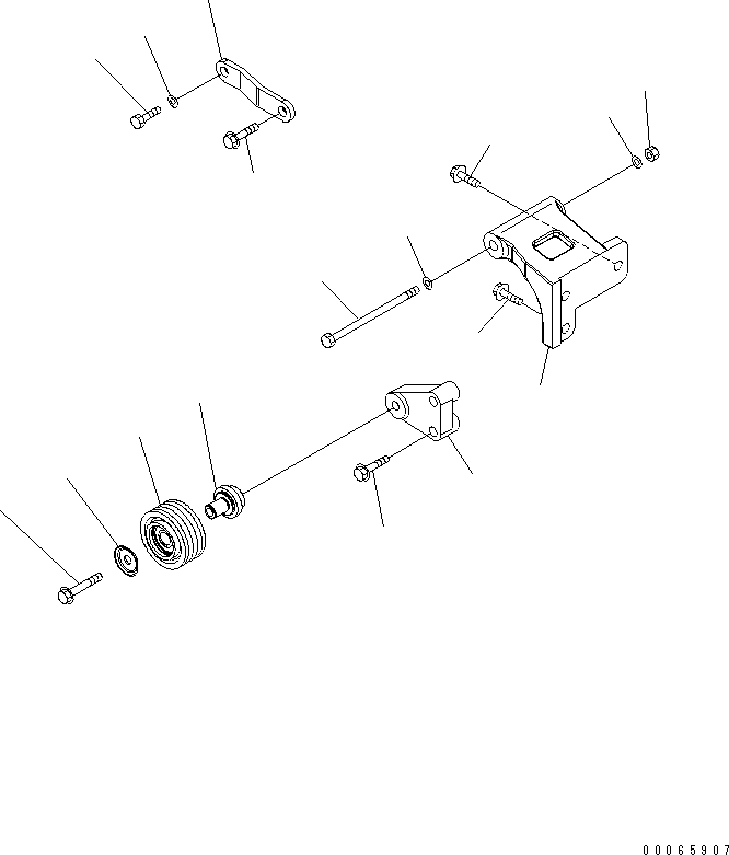 Komatsu parts book diagram for SAA6D114E-3 S/N .-UP: ALTERNATOR MOUNTING