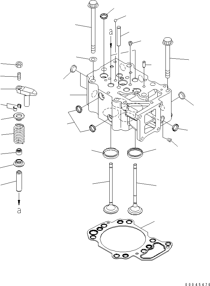 Komatsu parts book diagram for SAA6D125E-5 S/N 560001-UP: CYLINDER HEAD