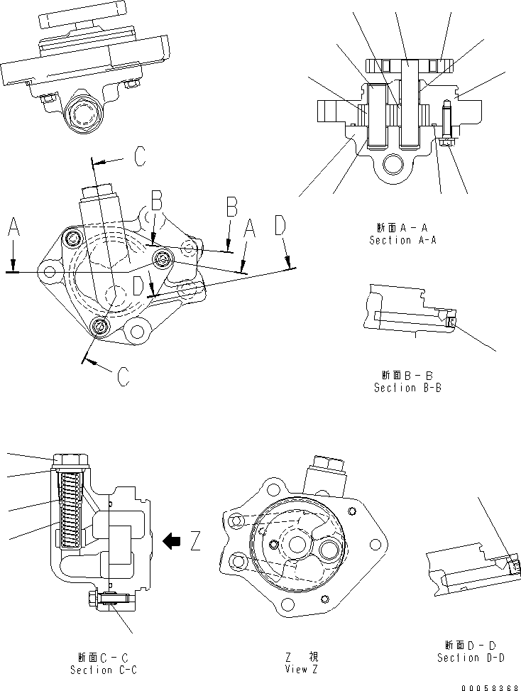 Komatsu parts book diagram for SAA6D125E-5 S/N 560001-UP: EXHAUST GAS RECIRCULATION OIL PUMP (INNER PARTS)