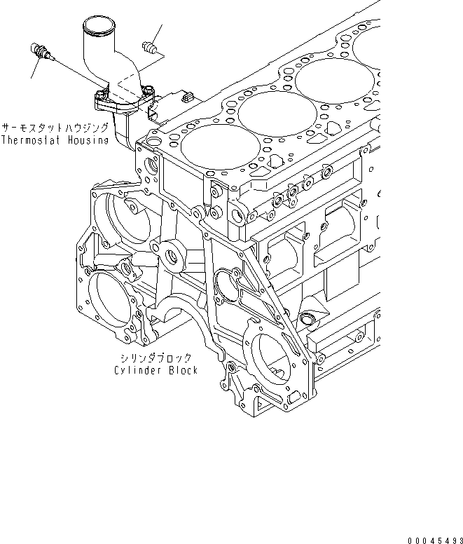 Komatsu parts book diagram for SAA6D125E-5 S/N 560001-UP: WATER TEMPERATURE SENSOR