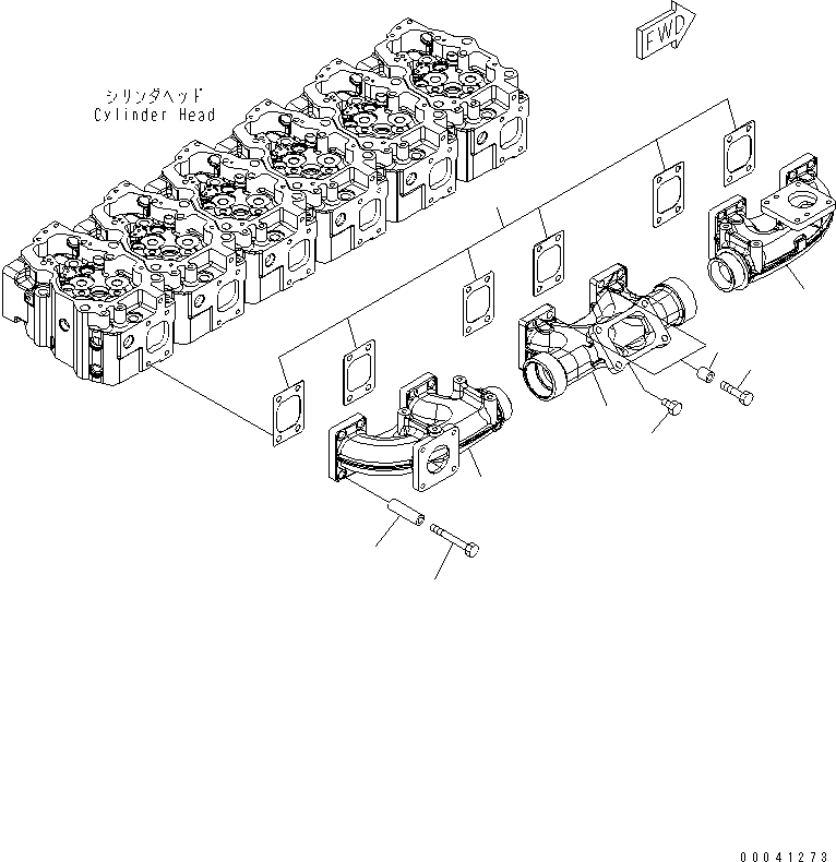 Engines Komatsu / SAA6D140E-5 S/N 530001-UP(SAA6D17E) / EXHAUST MANIFOLD(#530003-)(030060 : A1510-A4F5)