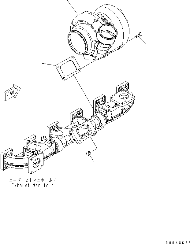 Engines Komatsu / SAA6D140E-5 S/N 530001-UP(SAA6D17E) / TURBOCHARGER MOUNTING AND LUBRICATOR(#530003-)(030070 : A1530-A4L4)