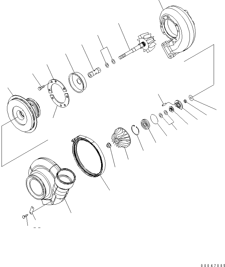 Engines Komatsu / SAA6D140E-5 S/N 530001-UP(SAA6D17E) / TURBOCHARGER (KTR110M-432A) (INNER PARTS)(#530003-)(030090 : A1530-C4L4)