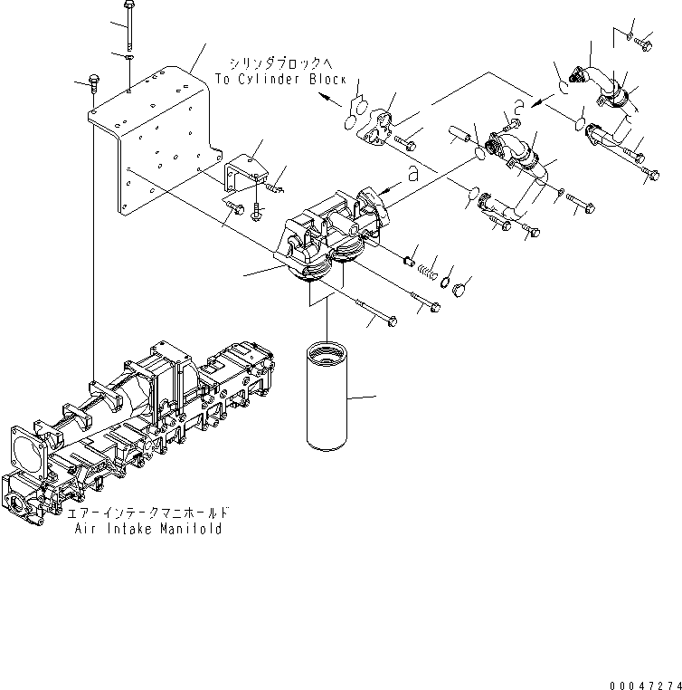 Engines Komatsu / SAA6D140E-5 S/N 530001-UP(SAA6D17E) / OIL FILTER AND PIPING(#530003-)(030450 : A3110-A4G2)