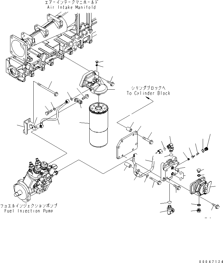 Engines Komatsu / SAA6D140E-5 S/N 530001-UP(SAA6D17E) / FUEL FILTER (THREAD 1-5/8) AND FUEL PRIMING PUMP(#530003-)(030530 : A4110-A4M6)