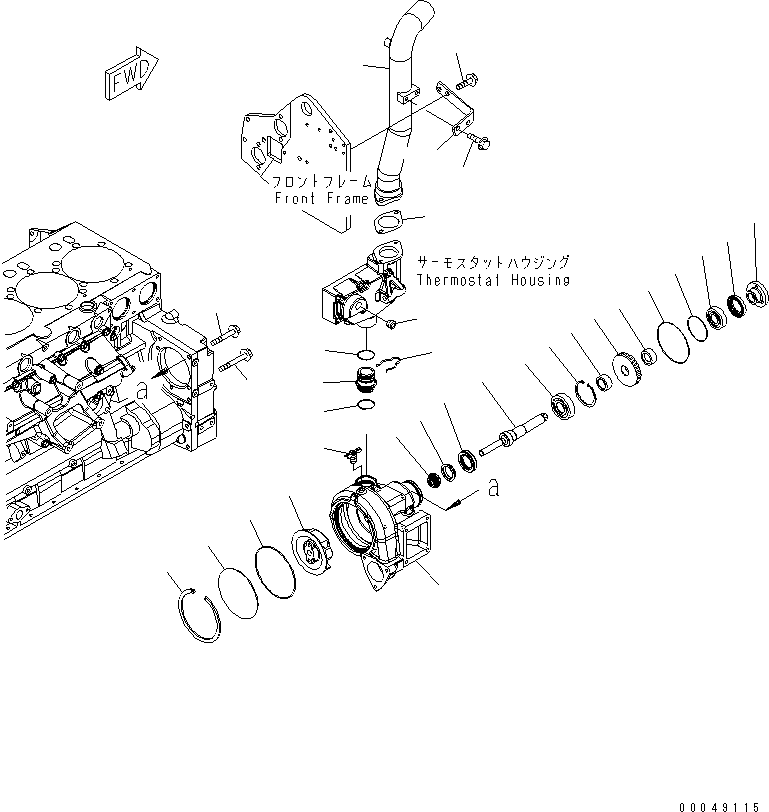 Engines Komatsu / SAA6D140E-5 S/N 530001-UP(SAA6D17E) / WATER PUMP(#530003-)(030610 : A5010-B4L4)