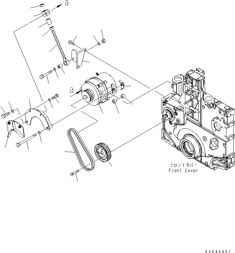 Engines Komatsu / SAA6D140E-5 S/N 530001-UP(SAA6D17E) / ALTERNATOR (FOR 90A ALTERNATOR) (WITH HARDENING PULLEY) (INNER PARTS)(030700 : A6010-B4M8)