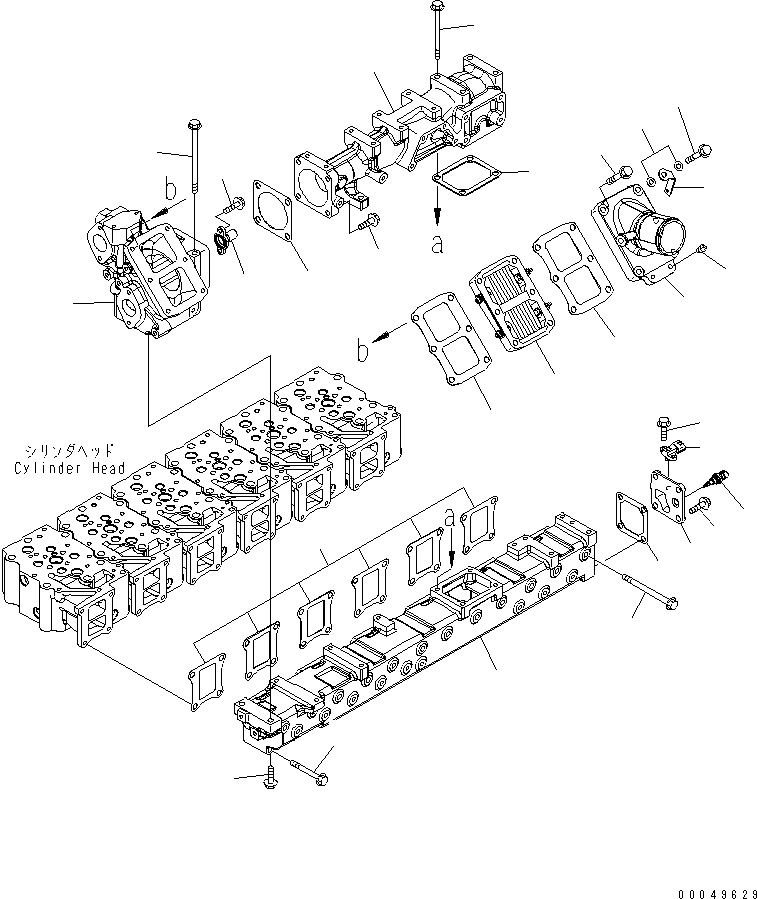 Engines Komatsu / SAA6D125E-5B S/N 560001-UP(SAA6D1IE) / AIR INTAKE MANIFOLD(030040 : A1310-A3S4)